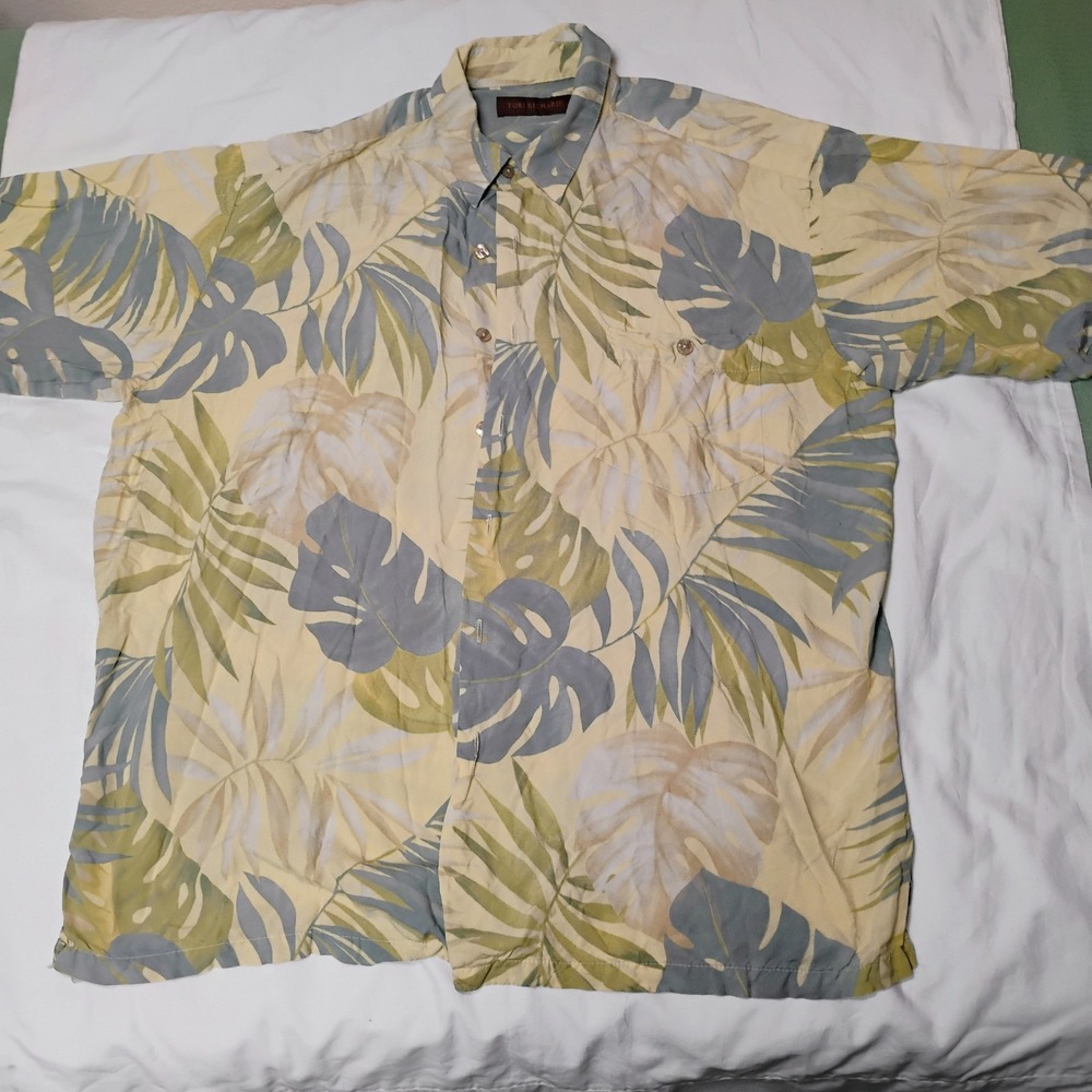 Tori Richard Men's XL Short Sleeve Shirt Hawaiian Palm Floral‎ Print Multicolor
